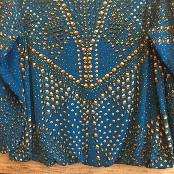 ALFANI BLOUSON TOP WITH JEWELED NECKLINE‎ - Picture 3 of 7